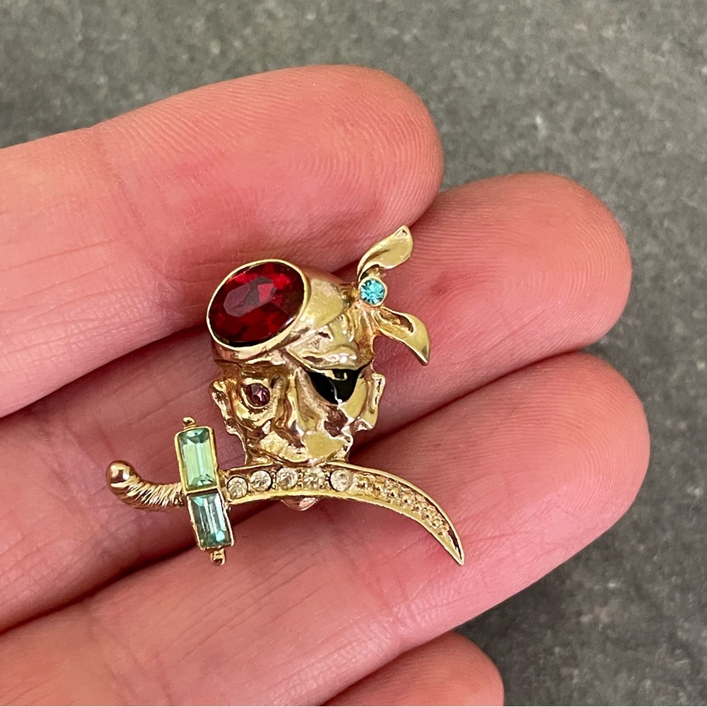 Vintage Coro Pirate Crystal Scatter Pin Brooch - Picture 12 of 16